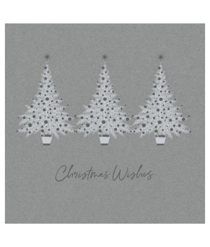 Silver Tree Trio Christmas Cards - Pack of 20