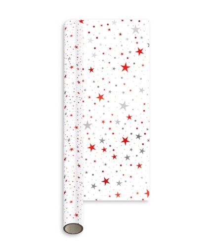 Festive Fun Foil Stars 1.5m Christmas Wrapping Paper