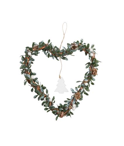 Hanging Mistletoe Heart Wreath