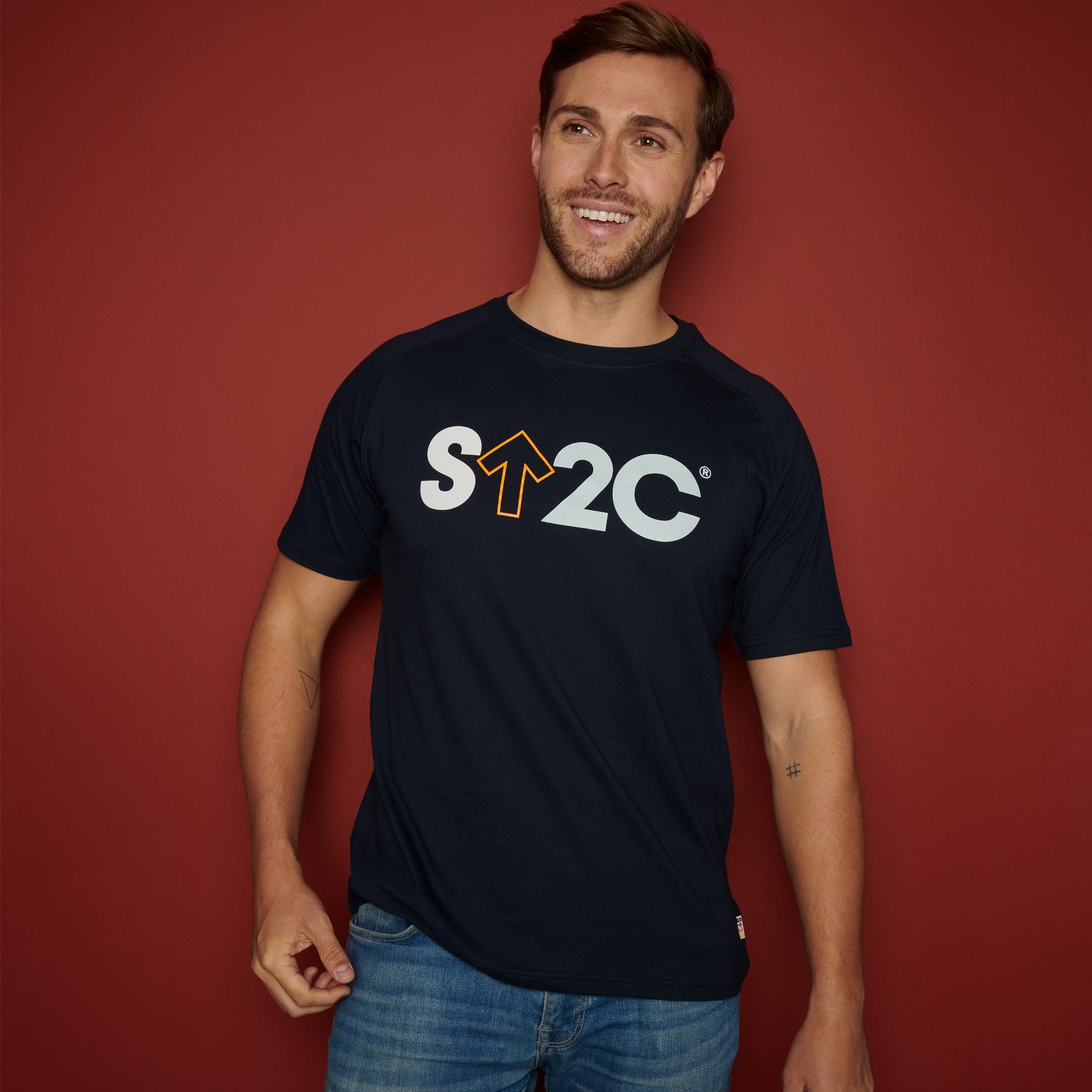 Stand Up To Cancer Men's Navy Tshirt Cancer Research UK Online Shop