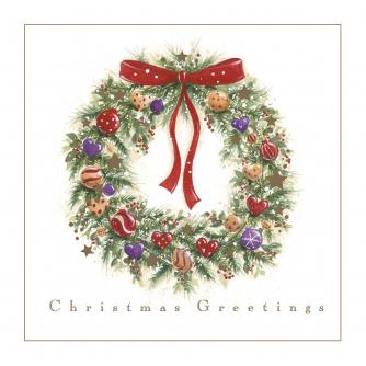 Decorative Wreath Christmas Cards - Pack of 10