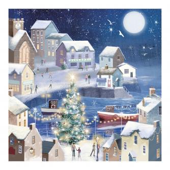 Winter Seaside Welsh Bilingual Christmas Cards - Pack of 10 / Glan y Môr yn y Gaeaf Cardiau Nadolig Dwyiethog - Pecyn o 10