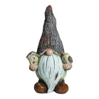Gonk with Bird and Birdhouse Garden Gnome Decoration