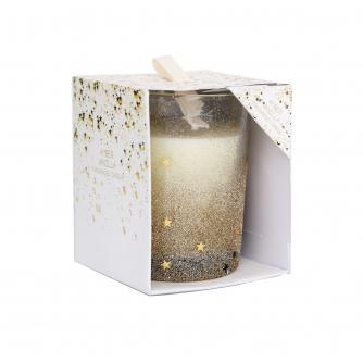 Gold Glitter Glass Star Candle 