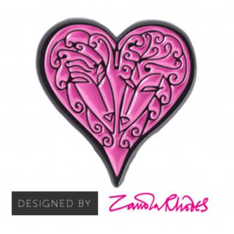 Zandra Rhodes Heart Pin Badge