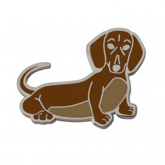 Sausage Dog Novelty Pin Badge